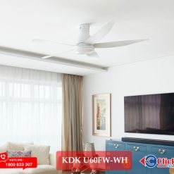 Quạt trần KDK 5 cánh có đèn U60FW-WH - Màu Trắng