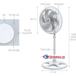 Quạt đứng Asia VY639790 10 Kích thước Quạt đứng Asia VY639790