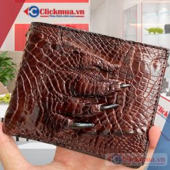 Ví nam da cá sấu 1 mặt - Bàn chân cá sấu CVS-501N Nâu đất
