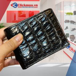 Ví Nam Da cá sấu 2 mặt gai đuôi CVS-401N Màu Đen Dáng Ngang