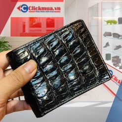 Ví Nam Da cá sấu 1 mặt gai đuôi CVS-401N Màu Đen Dáng Ngang